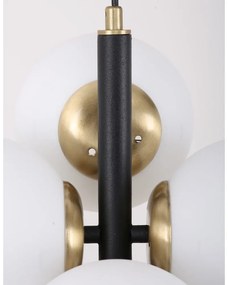 Biele/čierne závesné svietidlo so skleneným tienidlom ø 15 cm Forte – Squid Lighting