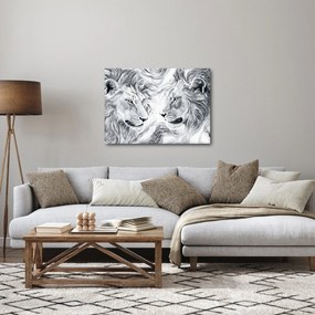 Obraz - Kreslené levie hlavy (70x50 cm)
