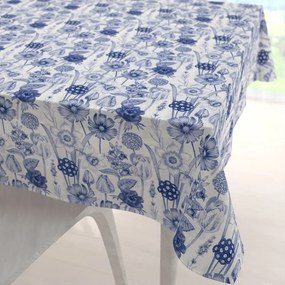 Biante Dekoračný štvorcový obrus PML-090 Modré jarné kvety na bielom 140x140 cm
