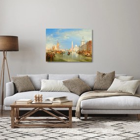 Sklenený obraz - Joseph Mallord William Turner, Venice the Dogana and San Giorgio Maggiore, reprodukcia (70x50 cm)
