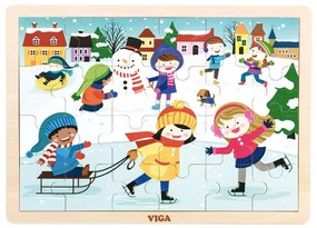 Detské drevené puzzle Viga Zima
