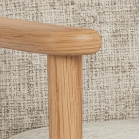 Lounge kreslo Auckland z masívu béžové/dub prírodný