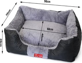 Pelech pre psa / mačku XL - Kožúšok - šedo-čierny 70 × 90 cm.