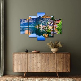 Obraz - Alpská dedina (150x105 cm)