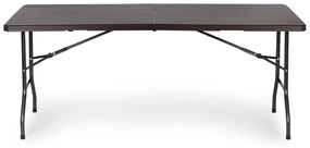 Cateringový stôl 180cm + 2 lavice, ratanový vzor