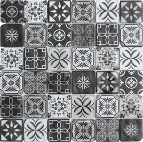 Sklenená mozaika Premium Mosaic černobílá 30x30 cm mat / lesk PATCHWORK48MIX2