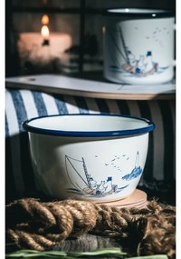 Miska Moomin Sailors 0,6l, smalt / bielo-modrá