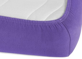 Jersey napínacie prestieradlo na extra vysoký matrac JR-013 Fialové 80 x 200 - výška 40 cm