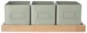 Kovové kvetináče na bylinky v súprave 3 ks Greenish – Orion
