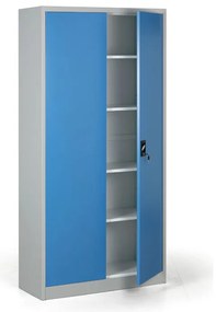 Kovová spisová skriňa, demontovaná, 4 police, 950 x 1950 x 400 mm, modrá