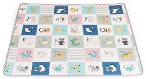 Penová podložka pre deti, obojstranná, rolovaná, Abeceda, ECOTOYS