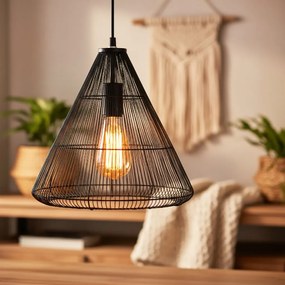 Toolight - Stropné svietidlo čierny diamant 1xE27 LH2065, čierna, OSW-00465