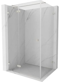 Mexen Lunar T, sklápací sprchový kút ľavý 110 x 100 cm, 8mm číre sklo, oceľový profil, 834T-110-100-97-00-L