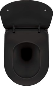 Deante Peonia Zero, závesná WC misa RimFree, 51 x 36 cm, čierna, CDE_NZPW