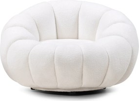 Dizajnové relaxačné kreslo VENEZIA 100 cm boucle biele