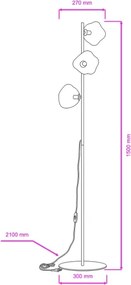 Brilagi - Stojacia lampa VULCANO 3xG9/8W/230V zlatá/dymová béžová