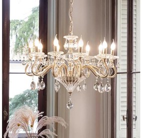 Ideal Lux - Luster na reťazi NEGRESCO 10xE14/28W/230V pr. 85 cm zlatá