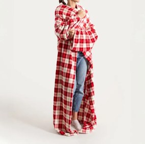 Deka ARNO s rukávmi, červená / biela 758089