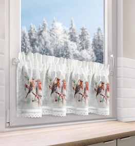 KRÁTKA VIANOČNÁ ZÁCLONA NA PÁSKE XMAS10 150X30 CM VZOROVANÁ