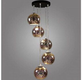 Kemar NP/5/W/D3 - Luster na lanku KULE 3D 5xE27/60W/230V