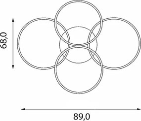 Brilagi - LED stmievateľné stropné svietidlo ORBITS LED/52W/230V 3000-6000K + DO