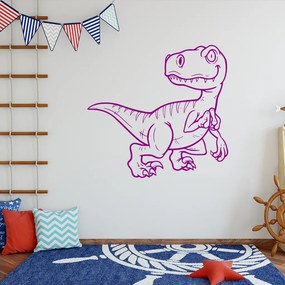 Veselá Stena Samolepka Dinosaurus Farba: fialová, Veľkosť: 40 x 38 cm