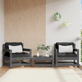 Záhradné stoličky 2 ks sivé borovicový masív 825494