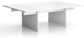 Stôl double SOLID + 2x zakončovací stôl, 2400 x 1650 x 743 mm, dub prírodný