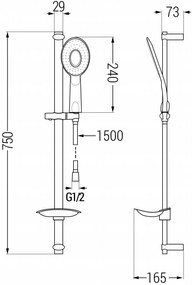 Mexen sprchový set DB73, chróm/biela, 785734584-02