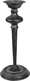 Kovový čierny svietnik s patinou Dianna - Ø 16*38 cm