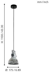 Eglo 49619 - Luster na lanku BARNSTAPLE 1xE27/40W/230V