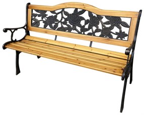 Záhradná lavička Rony (čierna + prírodné drevo). Vlastná spoľahlivá doprava až k Vám domov. 1088101