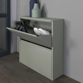 Zeleno-sivá kovová skrinka na topánky Billy – Spinder Design