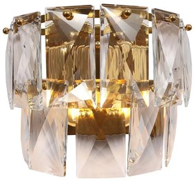 Milagro Krištáľové nástenné svietidlo CHELSEA 2xE14/40W/230V zlatá MI1707