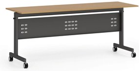 Mobilný stôl PRIMO MOBI, 180x60 cm, čierna podnož, buk