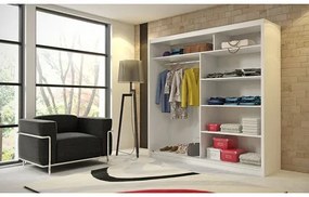 Kvalitná šatníková skriňa KOLA 2 čierna 180 cm