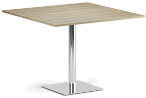 Konferenčný stolík ENZO, 100x100 cm, chróm podnož, dub prírodný