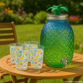 EH Nápojový dávkovač sklenený 4,5 l, zelená