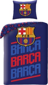 Bavlnené posteľné obliečky FC Barcelona – motív Barça Repeat - 100% bavlna - 70x90 cm + 140x200 cm