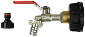 Bestent Kovový ventil na IBC kontajnerovú nádrž 1000l 61mm NKR 3/4 s rýchlospojkou