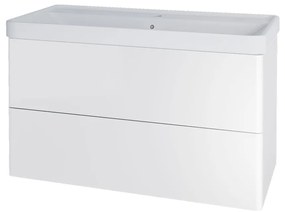 Mereo Siena, kúpeľňová skrinka s keramickým umývadlom 101 cm, biela lesk, MER-CN4121