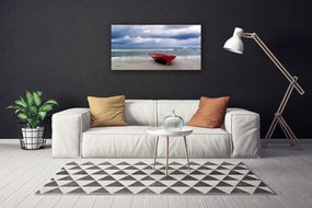 Obraz Canvas Loďka pláž more krajina 120x60 cm