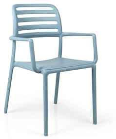 COSTA ARMCHAIR záhradná stolička s podrúčkami celeste
