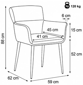 Sada jedálenských stoličiek DCH-J2159 GREY2, 2 ks