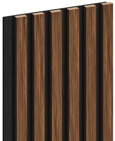 Mexen Lam-F, akustické stenové lamely 275 × 30 cm, plstený podklad 8 mm, technická dyha, mahagón rubínový, S105-275307-3015-013