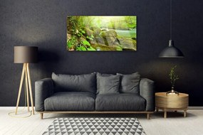 Skleneny obraz Jazero kamene príroda 125x50 cm