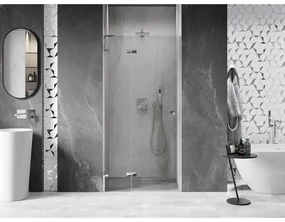 Mexen, Mexen Lunar L výklopné sprchové dvere ľavé 85 cm, transparentné, chróm - 834L-085-000-01-00-L