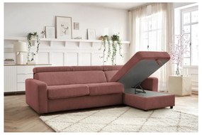 Ružová menčestrová rozkladacia rohová pohovka (variabilná) Monaco – Bobochic Paris