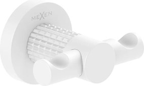 Mexen Triv, nástenný dvojitý háčik na uteráky, biela, 70A33012-20