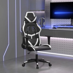 Herná stolička čierna a biela umelá koža 3143670